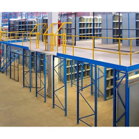 Étagère de mezzanine robuste en acier à 5 niveaux, protection contre la corrosion, plancher en acier massif, assemblage par vis, poli