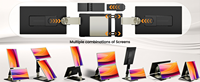 Moniteur de Jeu Portable S6 15,6 Pouces Tri-Écran LCD Pliable, Extension d'Écran Double Externe USB-C Plug-and-Play pour Ordinateur Portable