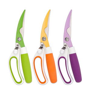 Kitchen Scissors Stainless Steel Green Straight Head For Home Use Cutting Duck Fish Chicken Bones - Product Image 3