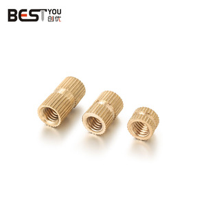 BESTYOU China Großhandel Gewinde einsatz mutter Messing Rändel mutter 3/8 M2 M3 M4 M5 M6 6,3mm 10mm Gewinde Messing einsatz - Product Image 2