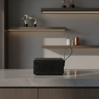 Enceinte portable Admirer 12W pour V5.0 avec entrée USB et AUX, boîtier en bois, micro intégré, utilisation extérieure, noir