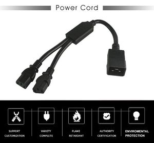 Conector de amplificador C13 <span class=keywords><strong>entrada</strong></span> 220V Pdu 30A 20A Iec 14Awg 2X 2 vías hembra Color negro Y C20 enchufe <span class=keywords><strong>Cable</strong></span> de alimentación divisor - Product Image 5