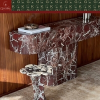 Table console en marbre Rosso Levanto GOLDKING, décoration moderne pour la maison, meubles de salon modernes, couloir, villa, hôtel