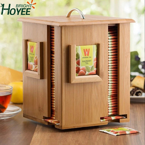 Tè Casella di Visualizzazione di Bambù Dell'organizzatore di Immagazzinaggio, 4 Vano di Legno Supporto bustina di Tè - Product Image 2