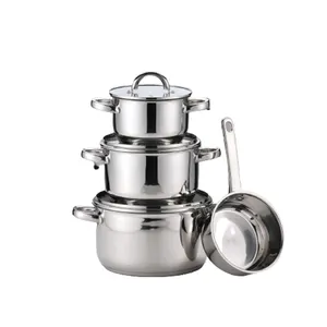 キッチン用品サプライヤー7個カセロールセット調理鍋カセロールセット調理鍋ステンレス鋼調理器具
