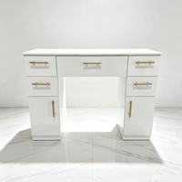 Bureau de manucure individuel sur mesure avec plateau en marbre et tiroir – Poste de travail moderne pour salon – Vente directe usine