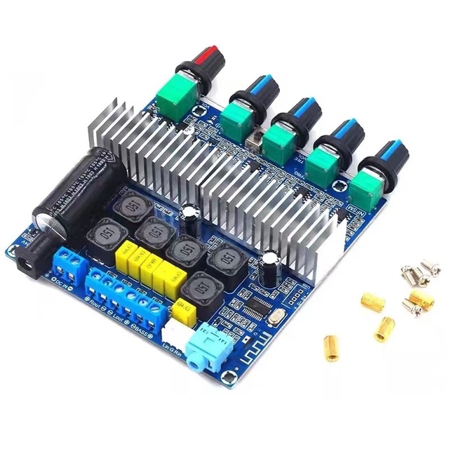 2*50W+100W DC12-24V TPA3116D2 Dual Channel Blue Tooth Digital Power Amplifier Board 2.1