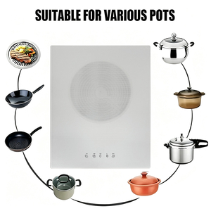 Placa de cocción infrarroja empotrada de un solo quemador, 1800W, control táctil, vitrocerámica <span class=keywords><strong>blanca</strong></span>, una zona, para caravanas y cocinas pequeñas - Product Image 5