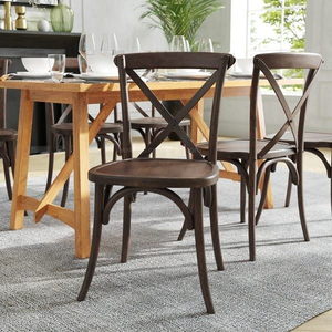 Chaise de banquet empilable en bois à dossier croisé, durable, <span class=keywords><strong>pour</strong></span> restaurant, hôtel, <span class=keywords><strong>mariage</strong></span>, usage commercial, moderne, extérieur, <span class=keywords><strong>ferme</strong></span>, maison - Product Image 1