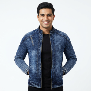 Men's Denim <b>Jackets</b> Casual Outwear Autumn <b>Jacket</b> Denim Zipper up Coat <b>Slim</b> <b>Fit</b> <b>Jacket</b> for Male - Product Image 1
