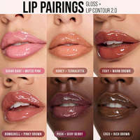 Gloss à lèvres crémeux couleur nude tendance avec emballage de haute qualité noir rose blanc