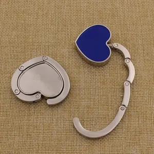 custom design metal silver heart purse hanger