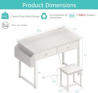 Nouveau design 2025 – Coiffeuse moderne pour chambre à coucher en bois et MDF avec miroir LED et chaise pour hôtels et salons