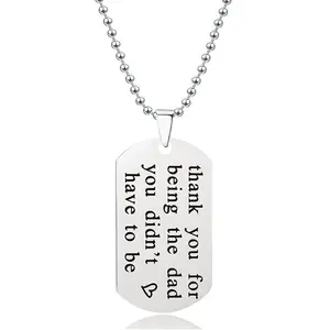 Ywganggu personalizzato lettera creativa incisa collana del figlio per gli uomini regalo commemorativa collana in acciaio inox all'ingrosso