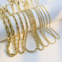 Chaîne torsadée classique en laiton plaqué or 18 carats, chaîne en corde, colliers et bracelets tendance pour un usage quotidien, unisexe