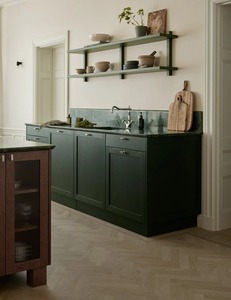 <span class=keywords><strong>Cocina</strong></span> Vermonhouzz Morden en <span class=keywords><strong>Verde</strong></span> <span class=keywords><strong>Oscuro</strong></span> con Acabado Shaker y Vetas de Madera Visibles, Isla y Encimera de Roble de Lujo - Product Image 2