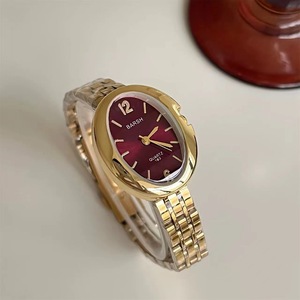 Reloj de Pulsera Vintage, Exquisito Reloj Dorado, Reloj de Cuarzo Ovalado de Moda de Lujo Ligero, Joyería para Mujeres y Niñas, Regalo de Verano - Product Image 4