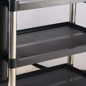 Chariot de <span class=keywords><strong>service</strong></span> utilitaire en plastique à 3 niveaux pour hôtels et restaurants, idéal pour le nettoyage de cuisine - Product Image 6