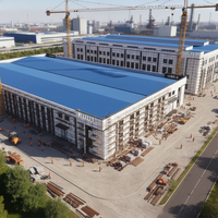 Estructura de Acero Económica y Fácil de Montar, Nave Modular de Paredes Delgadas, Taller, Almacén