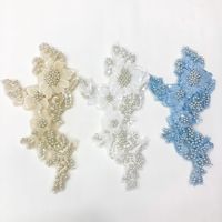 Nouvelle broderie tendance, patch à paillettes pour robe de mariée, applique de broderie, vêtements de soirée, patch en strass LSEP968