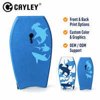Bodyboard léger pour enfants avec laisse de poignet, planche de surf à motif de requin pour la plage, la piscine, les sports nautiques