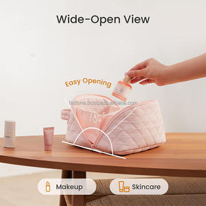 ยูนิเซ็กส์ใหม่แฟชั่นขนาดกลางมีซิปหลายชั้นกันน้ำกระเป๋าโท้ทจับนุ่มอุปกรณ์จัดระเบียบเครื่องสำอางแนวธุรกิจ - Product Image 3