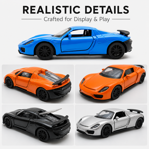Modellino in Scala <span class=keywords><strong>1</strong></span>:36 della Supercar Mini 918 Spyder, Auto Giocattolo in Lega Pressofusa con Porte Apribili e Funzione Pull-Back - Product Image 3