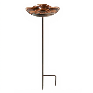 Nouveauté : Bac à oiseaux en cuivre antique vintage en forme de fleur, décoration de jardin extérieur, mangeoire à oiseaux - Product Image 1