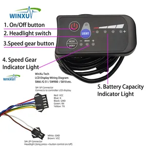 24V 36V 48V 500W 22A 电动自行车 6MOS 无刷电机通用控制器 S810 LED 显示面板套件适用于电动滑板车自行车 - Product Image 6