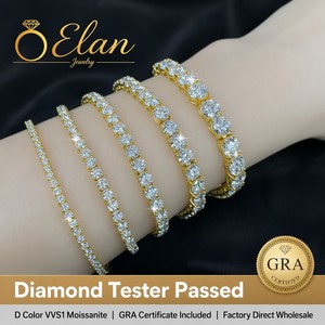 Fabricante de <span class=keywords><strong>Pulseras</strong></span> de Tenis al por Mayor, 2-6.5mm, Plata Pura 925, Diamante Moissanita Grado VVS Certificado GRA, Pulsera de Cadena de Tenis - Product Image 1