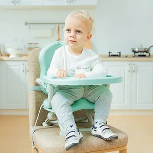 Silla de comedor plegable de bolsillo para aperitivos, bandeja extraíble, portátil, para viajes al aire libre, asiento elevador de alimentación de bebé para comer, Camping, playa, Ley