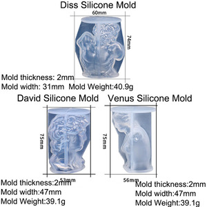 Moldes de estatua de Arte de cuerpo humano para fabricación de velas, moldes de resina epoxi CastingDavids, figurita de <span class=keywords><strong>Venus</strong></span> Zeus, molde de silicona para velas, DIY - Product Image 2