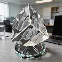 Trophée en cristal Neelpure 200291, cube de diamant gravé au laser 3D, récompense personnalisée avec logo pour la reconnaissance d'entreprise