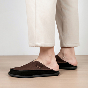Mocassini Casual da Uomo Taglie Forti con Punta Larga, Colore Tinta Unita, per Autunno; Leggeri, Resistenti all'Usura, in Velluto di Fibra di Toro, con Suola Morbida, Slip-on in Camoscio - Product Image 2