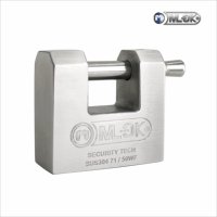 MOK Cadenas rectangulaires robustes antivol étanches en acier inoxydable poli avec design gravé, 4 clés