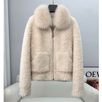 Vente en gros d'usine, manteau en laine avec col en fourrure de raton laveur naturelle, veste en fourrure véritable pour femmes, mode hiver, avec fermeture éclair