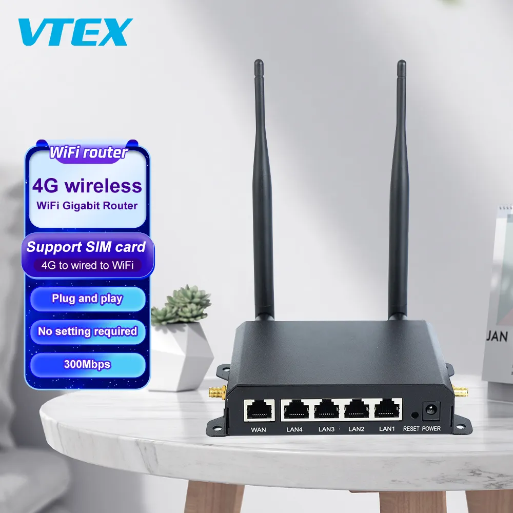 4G Router Nam Châm Hàng Đầu Cổng Wifi Router 4G LTE Với Khe Cắm Thẻ Sim 2023 Cao Gain Antenna 300 Mbps Duy Nhất Ban Nhạc