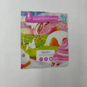 Free Sample Custom Printed Plastic Mylar Holographic Candy Packaging Seal Bag
