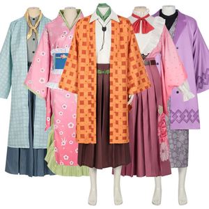 4 Estilos de Disfraces de Anime Kanroji Mitsuri, Genya Muichirou, Kamado Tanjirou, Kimono de Cosplay, Pantalones y Faldas para Hombres y Mujeres - Product Image 1