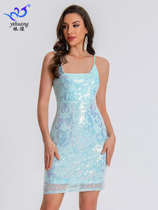 Vestido Sexy sin Mangas con Lentejuelas Naturales para <span class=keywords><strong>Mujer</strong></span>, Vestido de Fiesta y Baile - Product Image 2