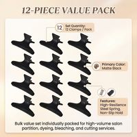 Pinces de sectionnement professionnelles papillon 5 couleurs en ABS de qualité supérieure, pinces crocodiles à 12 dents, épingles à cheveux de salon S