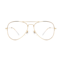Gafas Clásicas de Acero Inoxidable con Lentes Transparentes, Montura de Doble Puente, Estilo Piloto, Montura Óptica