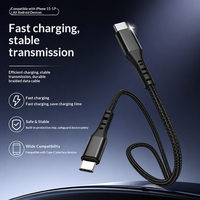 Câbles tressés double Type-C 60W à charge rapide et transfert de données avec certification CE RoHS pour accessoires de téléphones mobiles iPhone