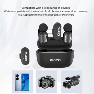 Mikrofon Lavalier Nirkabel Omni-directional OEM M33 Mini <span class=keywords><strong>2</strong></span>-in-1 dengan Peredam Kebisingan untuk Aplikasi Android, Konektor Tipe C untuk Perangkat Seluler - Product Image 2