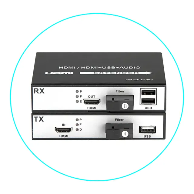 H D M I In Fibra Ottica Extender Supporto USB 2.0 Video In Fibra Ottica Convertitore Audio Con Loop di Uscita