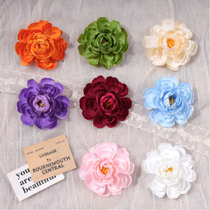 Cabeza de flor artificial de camelia de seda grande para accesorios para el cabello, decoración de ropa, ramillete, accesorio de fotografía - Product Image 1
