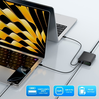 Cargador Rápido GaN de 300W con USB 5C+ 3A, Estación de Carga GaN de 8 Puertos, Cargador de Pared Portátil con PD, Adaptador de Corriente para iPhone y Samsung