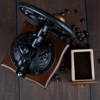 Vente chaude Portable Petit Manuel Moulin À Espresso Moulin Machine À Café En Bois Antique Burr Moulins À Café