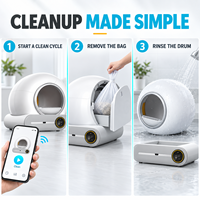 Bac à litière intelligent pour chat, nettoyage automatique, contrôle par application, grande capacité, contrôle des odeurs, toilette pour animaux de compagnie, pour plusieurs chats