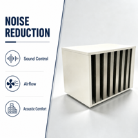 Silencieux acoustique rectangulaire NRC 0.5 en aluminium, absorption sonore, pour installations de gymnase et extérieures, directement de l'usine